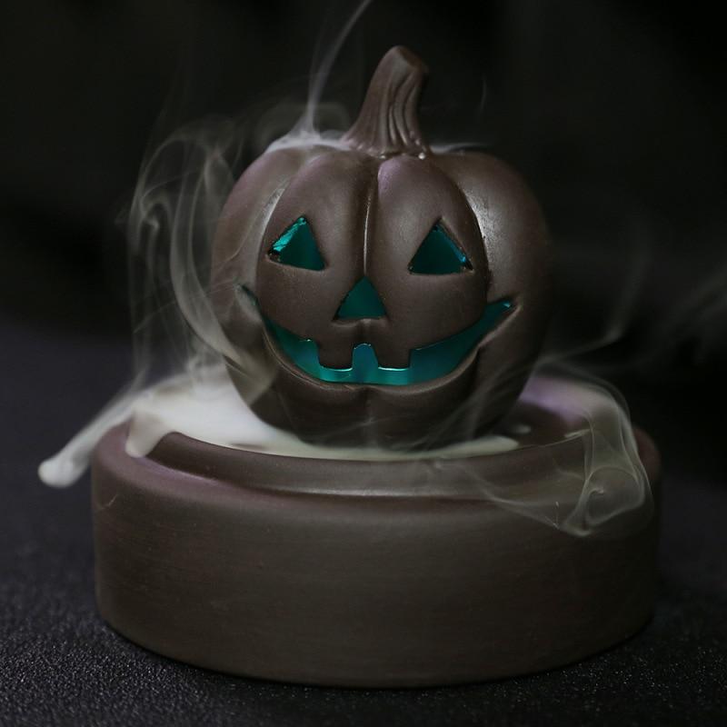 Mystic Pumpkin Down Flow Draft Incense Burner Cylinder