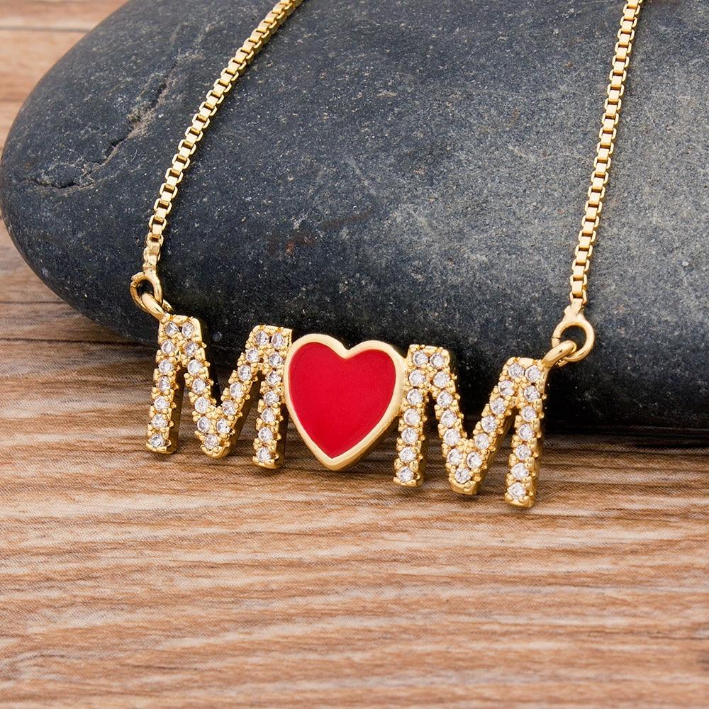 I Love Mom Ice Chain Necklace Pendant Mama (3 Designs)