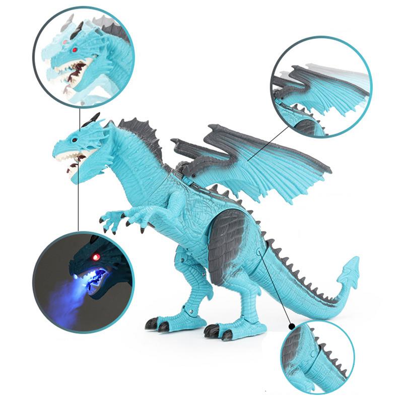 Electronic LED Walking Dragon Dinosaur Toy (Red or Blue) Fire & Ice