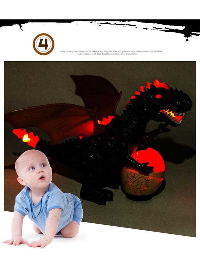 Electronic LED Walking T Rex Mama Tyrannosaurus With Egg & Wings (Tan or Green) Dinosaur