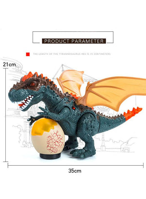 Electronic LED Walking T Rex Mama Tyrannosaurus With Egg & Wings (Tan or Green) Dinosaur