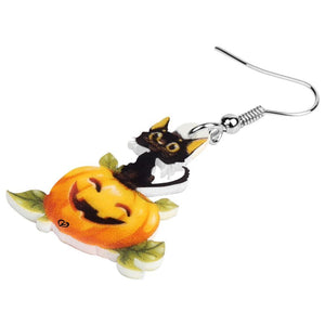 Halloween Black Cat Earrings (3 Styles)