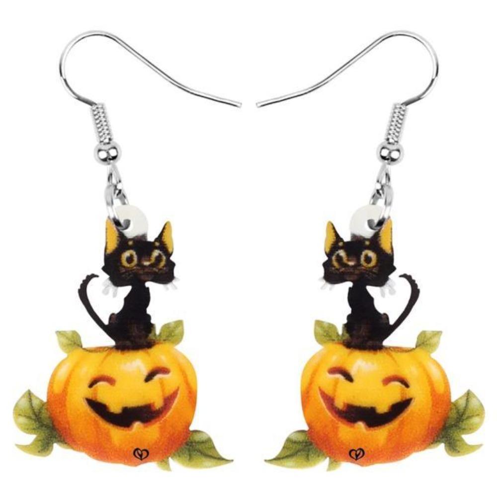 Halloween Black Cat Earrings (3 Styles)