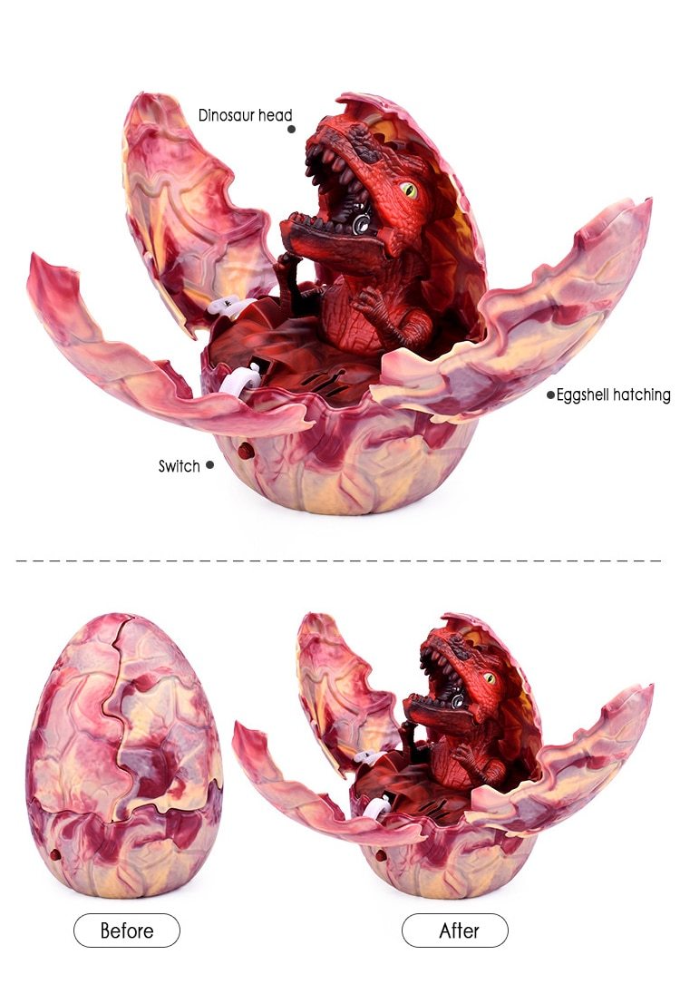 LED Voice Activated Dragon Dinosaur Alien Egg Burster Smoke Breathing Toy