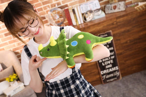 Dino Triceratops Pillow Plush 3D Stuffed Animal (3 Colors 3 Sizes)
