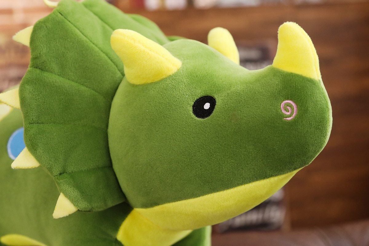 Dino Triceratops Pillow Plush 3D Stuffed Animal (3 Colors 3 Sizes)