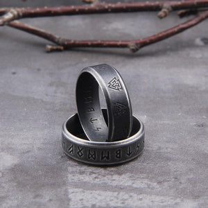 Viking Odin Norse Power Rune Or Valknut Symbol Stainless Steel Ring (2 Designs)