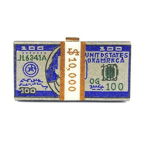 Rhinestone Ice 10,000 Dollar Bill Clutch Purse (8 Designs)