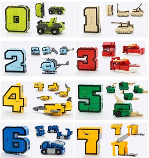 Fun With Numbers Transforming Robots (Combine Together) 15 Piece Set Children 6+