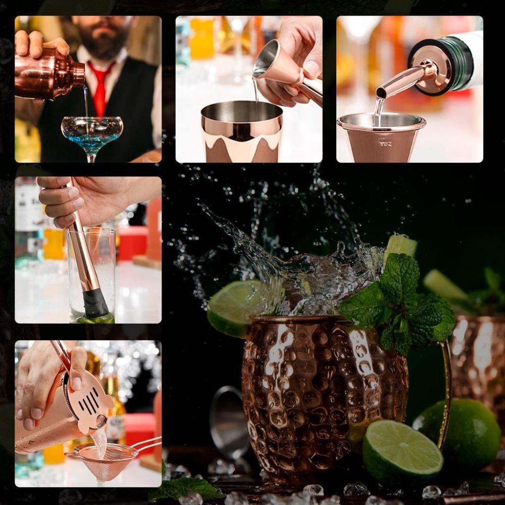 Cocktail Shaker Set Bartender Tool Kit (2 Colors) 16PCS Stainless Steel