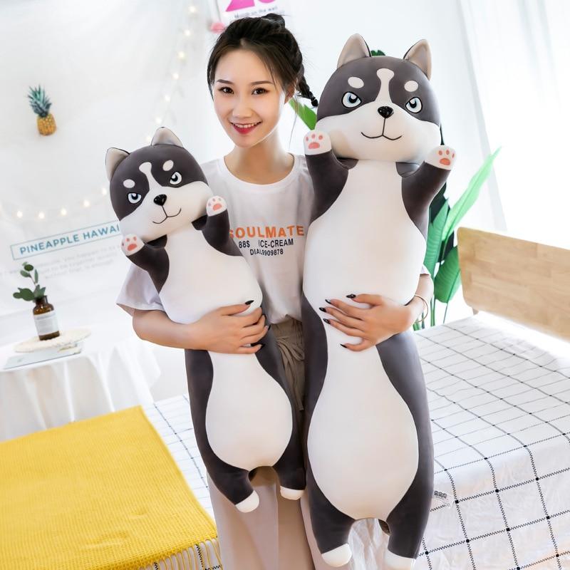 Tubular Husky Dog Pillow Plush 3D Stuffed Animal (3 Sizes)