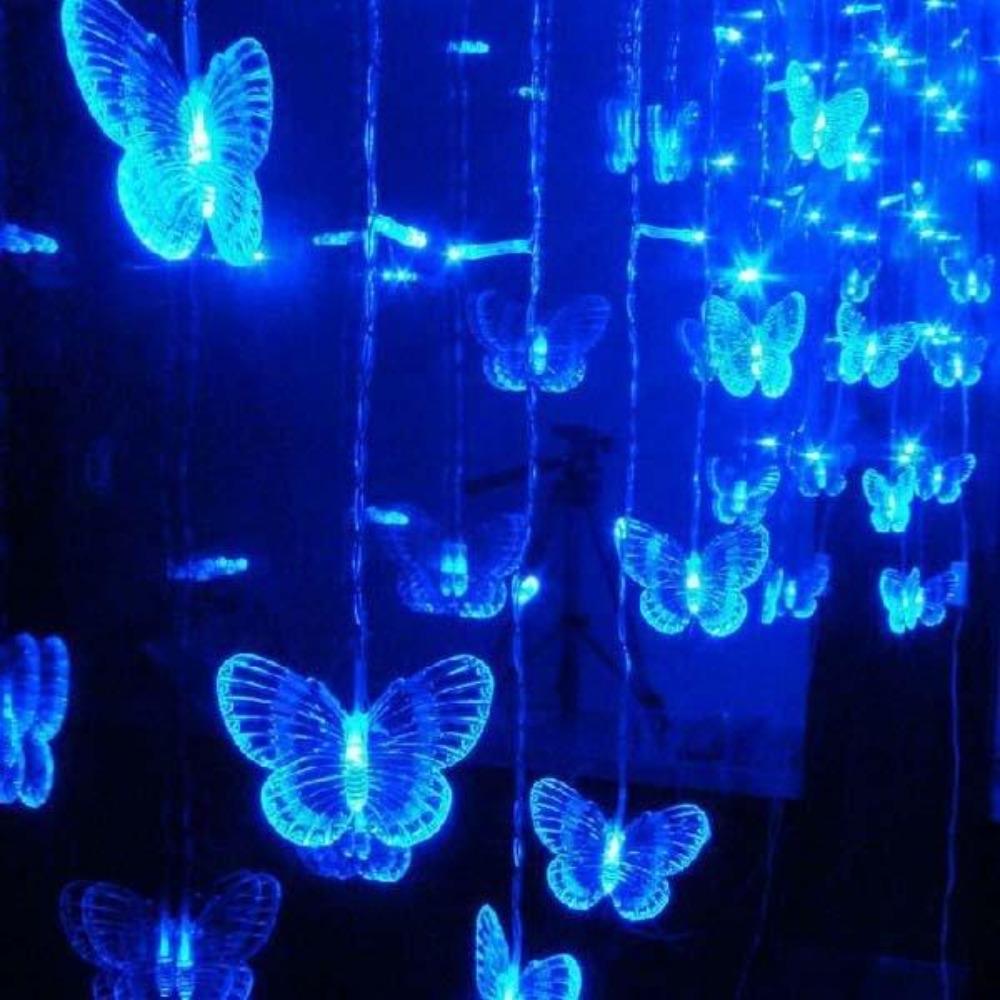 Butterfly Icicle Garland String Lights (6 Colors) 150 or 300cm US Plug