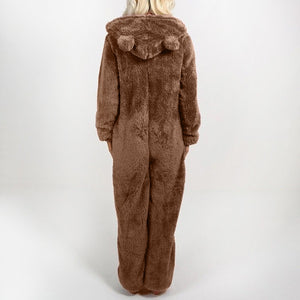 Women's Fleece Bear Pajamas Hooded (5 Colors) S-XXL