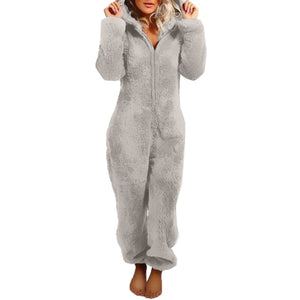 Women's Fleece Bear Pajamas Hooded (5 Colors) S-XXL