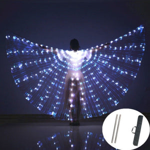Belly Dance LED Wings Children Performance Fluorescent Butterfly Isis Wings Belly Dancing Bellydance Carnival Led Costumes Shows Best Gift Shoppers Red Green Orange Blue multiple colors