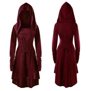 Archer Renaissance Pullover Long Hooded Dress (5 Colors) S-5XL