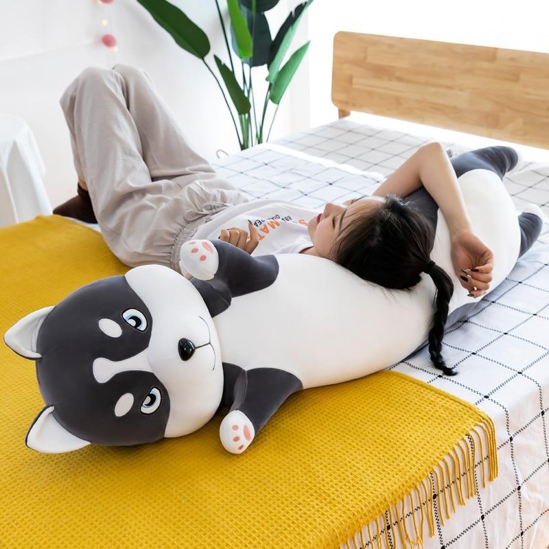 Tubular Husky Dog Pillow Plush 3D Stuffed Animal (3 Sizes)