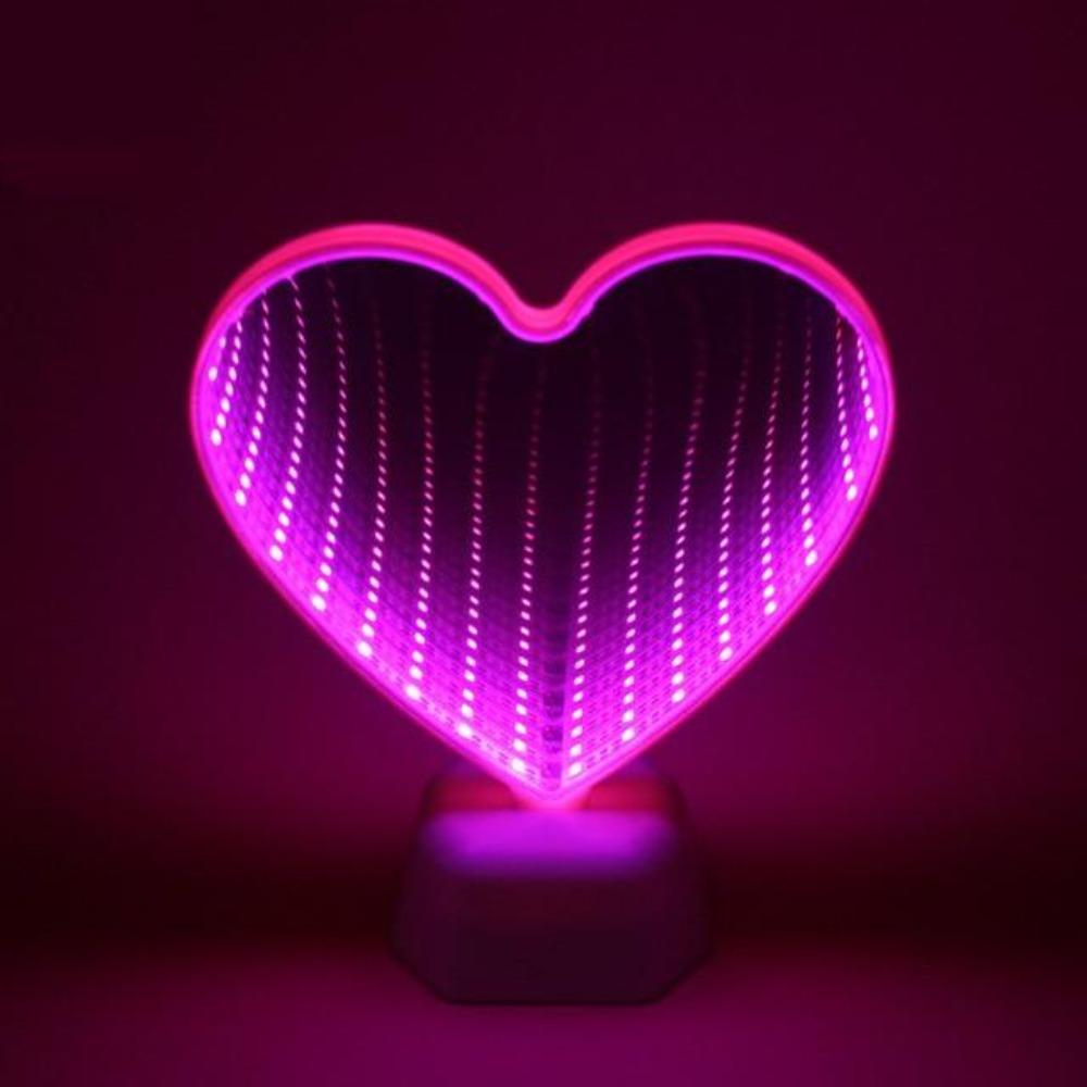 3D Infinity Mirror Tunnel Lamp (11 Designs) Heart, Unicorn, Mermaid, Moon, Star +