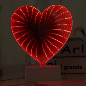3D Infinity Mirror Tunnel Lamp (11 Designs) Heart, Unicorn, Mermaid, Moon, Star +