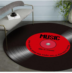 3D Vinyl Record Carpet Optical Illusion (5 Sizes) 3 Designs