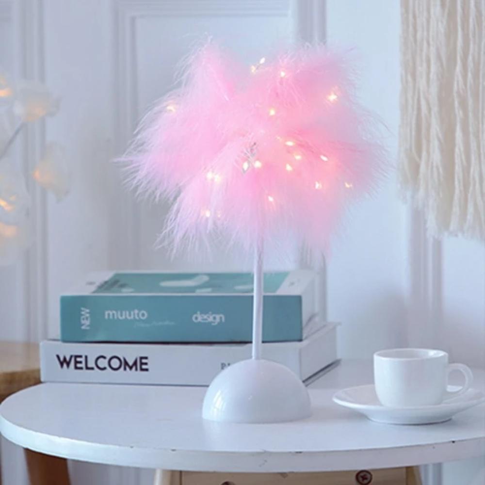 Feather Tree Lamp with Fairy Lights (8 Styles)