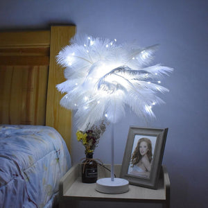 Feather Tree Lamp with Fairy Lights (8 Styles)