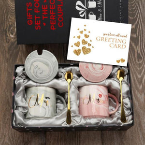Mr. and Mrs. Coffee Mug Gift Set (4 Designs)