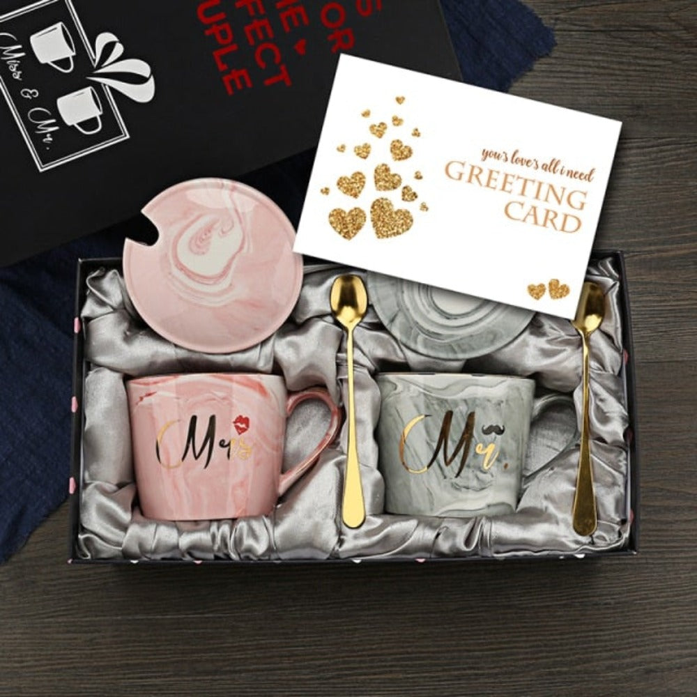 Mr. and Mrs. Coffee Mug Gift Set (4 Designs)