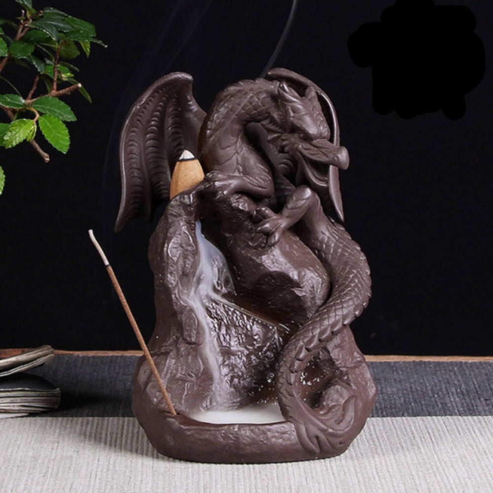 Mystic Dragon Waterfall Down Flow Draft Incense Burner (8 Designs) Best Gift Shoppers for home decoration room Measurement
