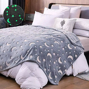3D Stars & Moons Luminous Galaxy Blanket (4 Designs) Glow In The Dark