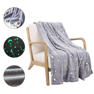 3D Stars & Moons Luminous Galaxy Blanket (4 Designs) Glow In The Dark