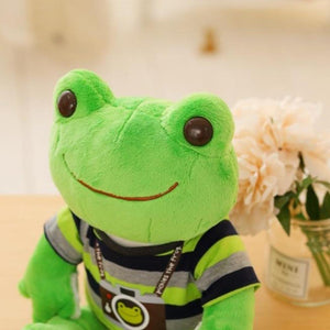 Kawaii Green Frog Tourist Pillow Plush Stuffed Animal (2 Sizes)