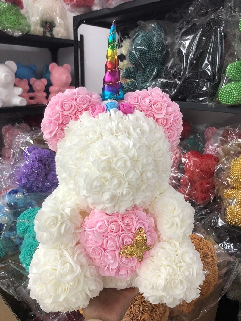 Limited Edition 2021 Unicorn Rose Bear 40cm w/Butterfly
