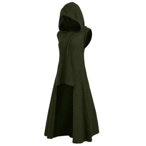 Renaissance Medieval Knitted Archer Hooded Sleeveless Dress (5 Colors) S-5XL