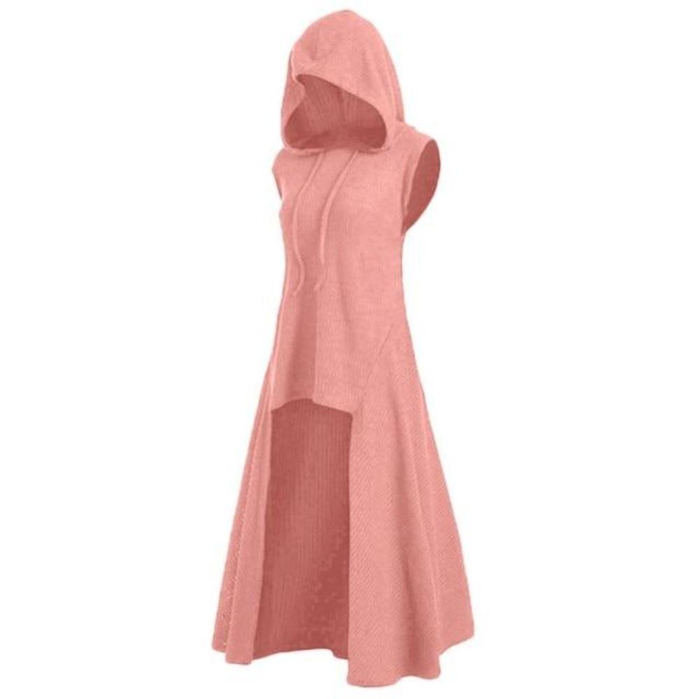 Renaissance Medieval Knitted Archer Hooded Sleeveless Dress (5 Colors) S-5XL