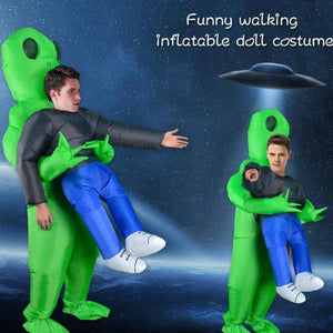 Inflatable Green Alien Mascot Costume (Adult Size Only)