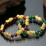 Pixiu Feng Shui Green Ruby Red Good Luck Wealth Bead Bracelet Charm (3 Colors)