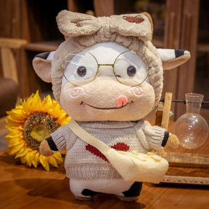 Kawaii Cattle Cow Dressed Pillow Plush Stuffed Animal (22 Designs 30CM)