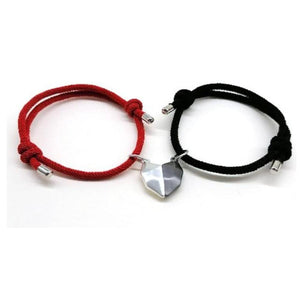 Geometric Magnetic Heart Couple Necklace or Bracelet Set (13 Designs)