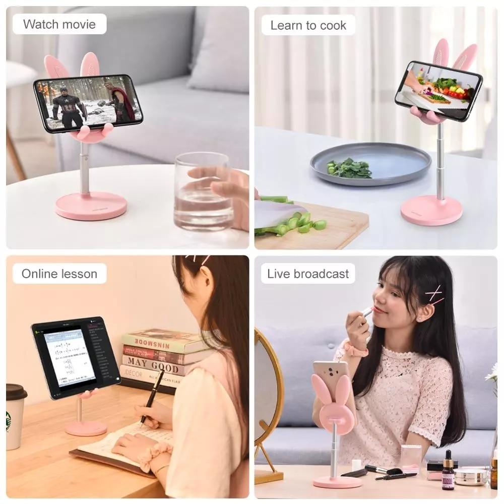 Kawaii Bunny Rabbit Phone or Tablet Adjustable Holder Stand (iOs or Android) 3 Colors