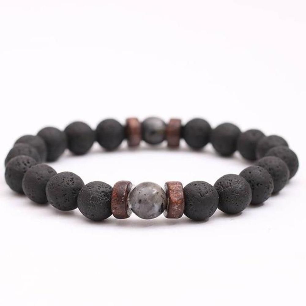 Tibetan Lava Stone Wooden Bead Wrist Chain Buddha Bracelet (13 Designs)