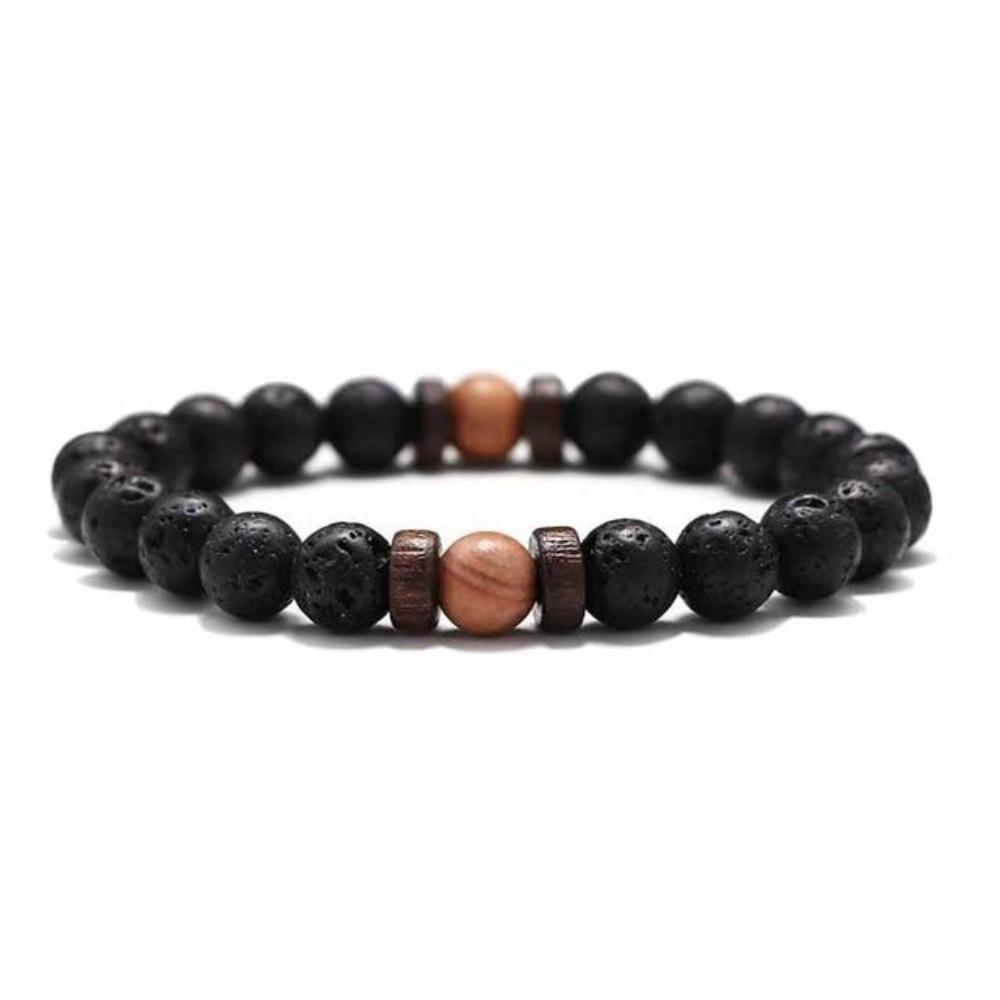 Tibetan Lava Stone Wooden Bead Wrist Chain Buddha Bracelet (13 Designs)