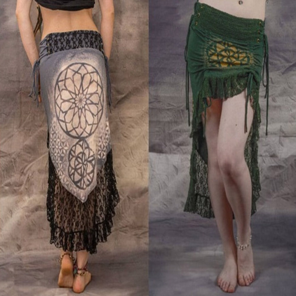 Renaissance Retro Princess Belly Dance Skirt (S-XXL) Blue Green Auburn Red Army Green Best Gift Shoppers