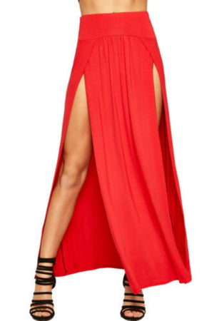 Renaissance High Waist Double Slit Maxi Skirt (10 Colors) One Size Best Gift Shoppers