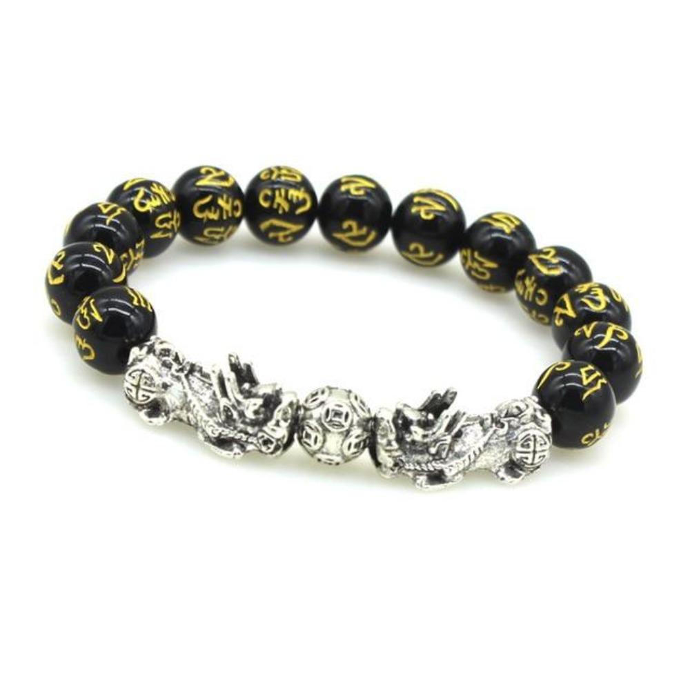 2 Pcs Pixiu Feng Shui Black Obsidian Wealth Bracelet (7 Styles & 3 Sizes)