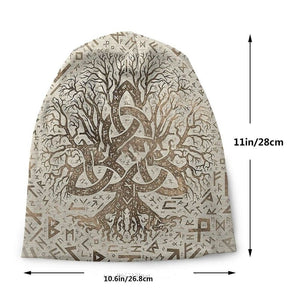 Viking Beanie Hat Tree Of With Triquetra And Futhark Skull Cap (25 Designs)