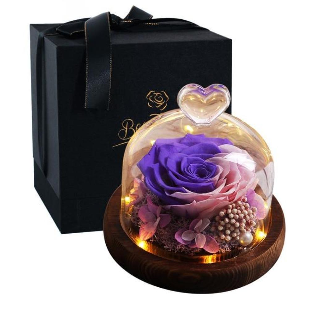 Limited Edition Immortal Enchanted Rose Glass Heart Dome (15 Colors) With Luxury Gift Box