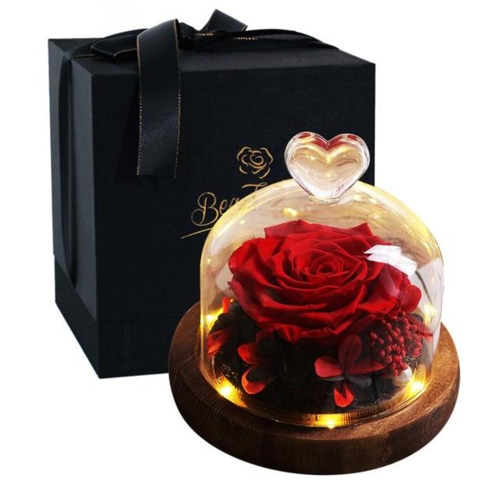 Limited Edition Immortal Enchanted Rose Glass Heart Dome (15 Colors) With Luxury Gift Box