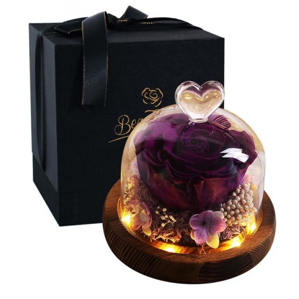 Limited Edition Immortal Enchanted Rose Glass Heart Dome (15 Colors) With Luxury Gift Box