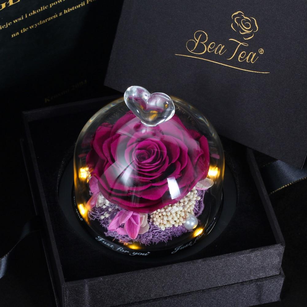 Limited Edition Immortal Enchanted Rose Glass Heart Dome (15 Colors) With Luxury Gift Box